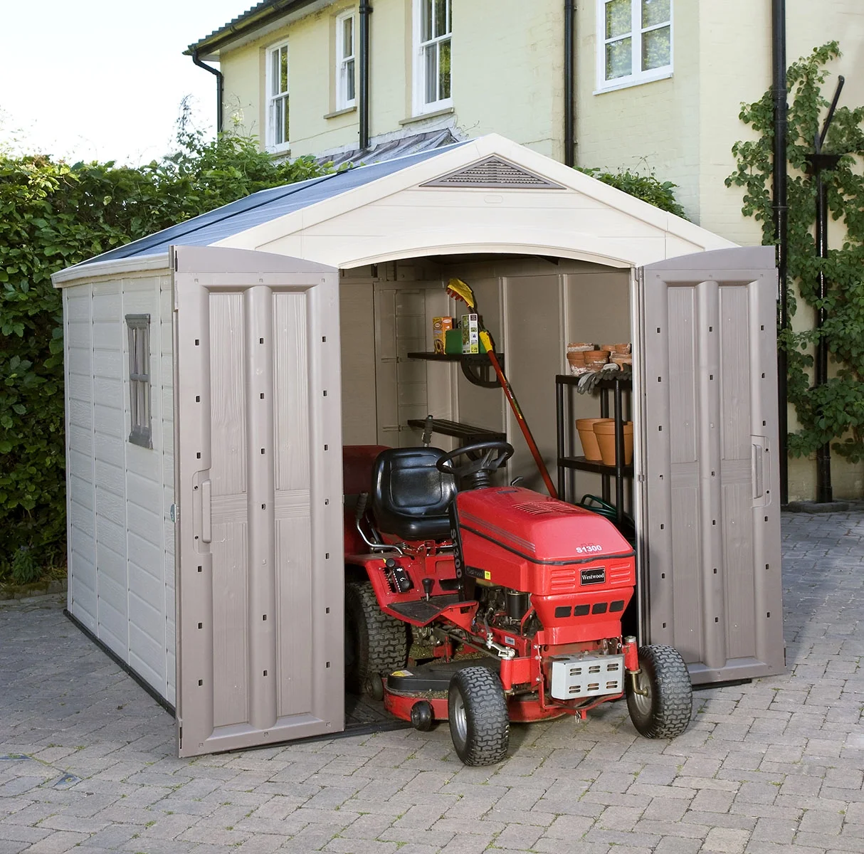 Factor 8 x 11 Foot All Weather Resin Outdoor Storage Shed, Taupe(8 x 11) - Image 9