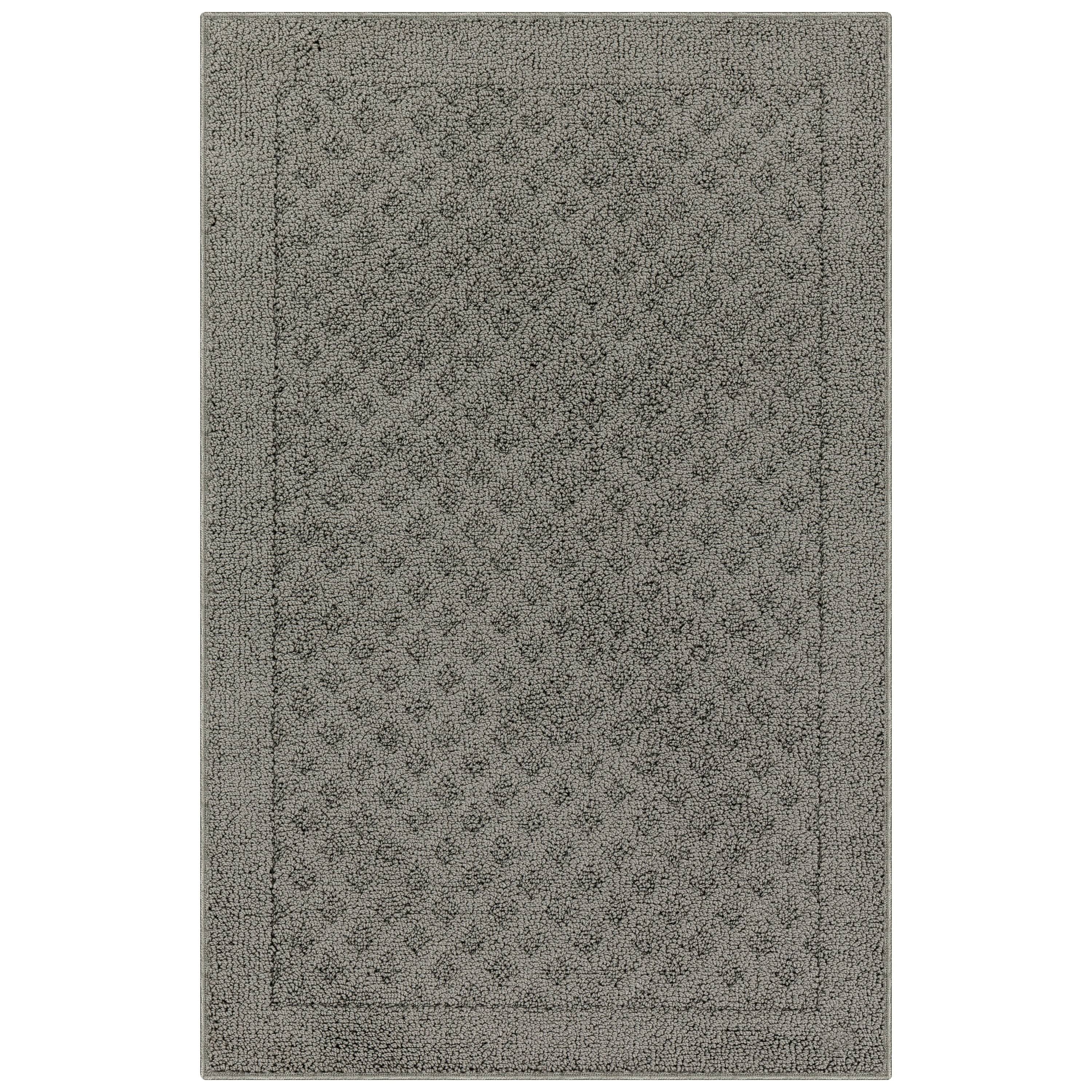 Mainstays Dylan Solid Diamond Traditional Pewter Gray Indoor Accent Rug, 2'6