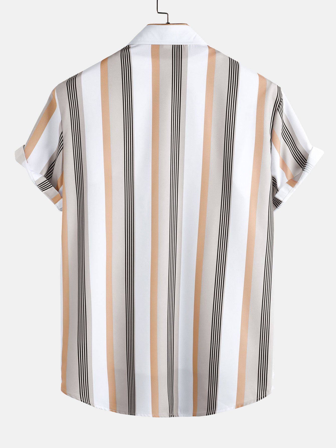 Chemise boutonnée à rayures et short de bain