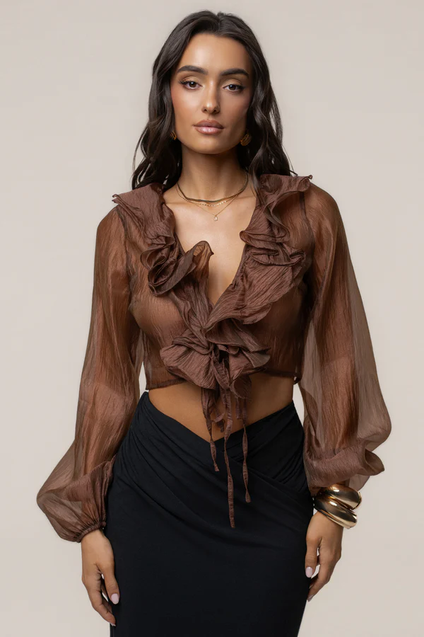 Bronze Delilah Ruffled Top