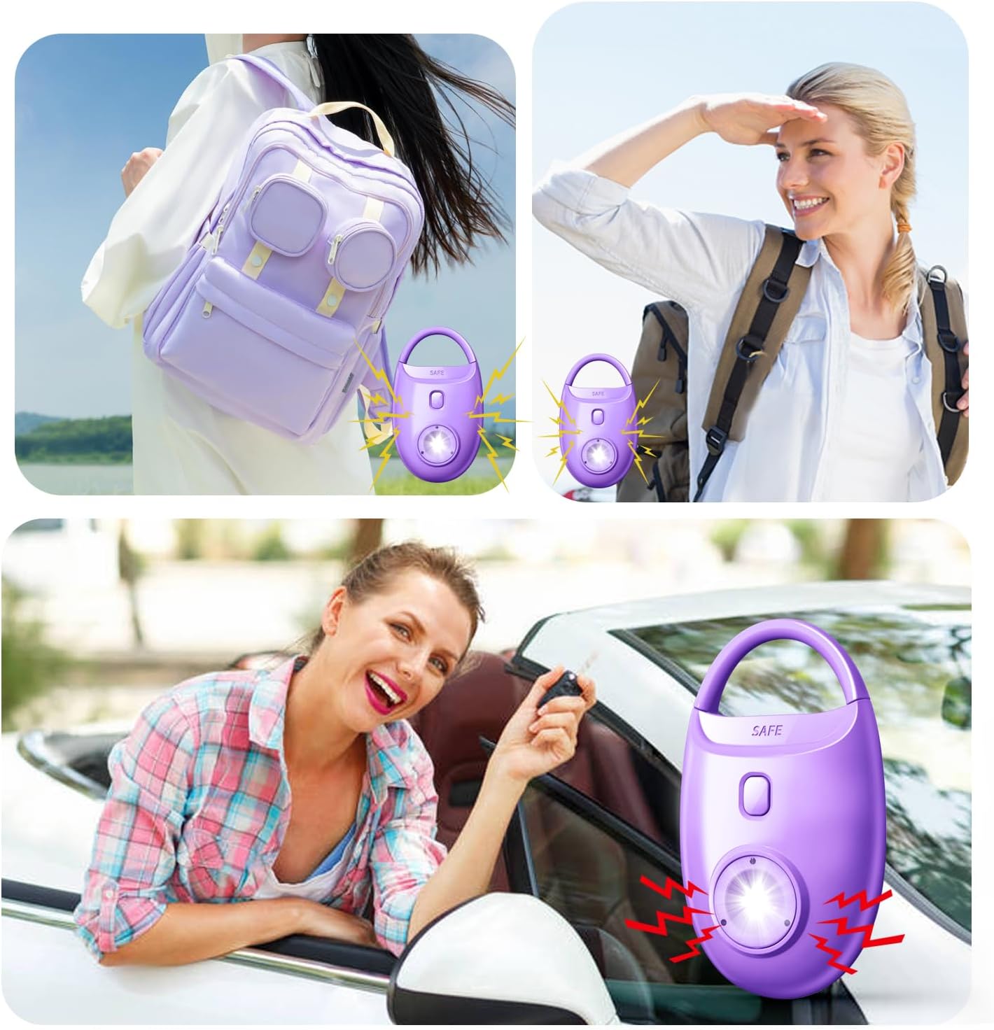 Personal Safety Alarm for Women – 130dB Loud Emergency Siren, Self Defense Keychain with LED Strobe Light, Safe Sound for Children, Girls, Students
