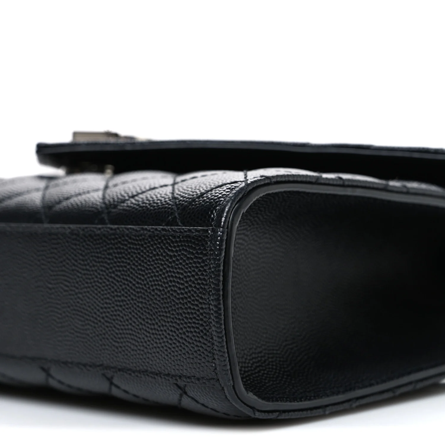 Grain De Poudre Textured Mixed Matelasse Triquilt Medium Monogram Satchel Black