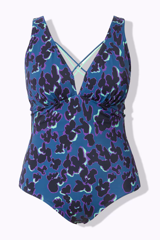 Abstract Print Strappy Swimsuit