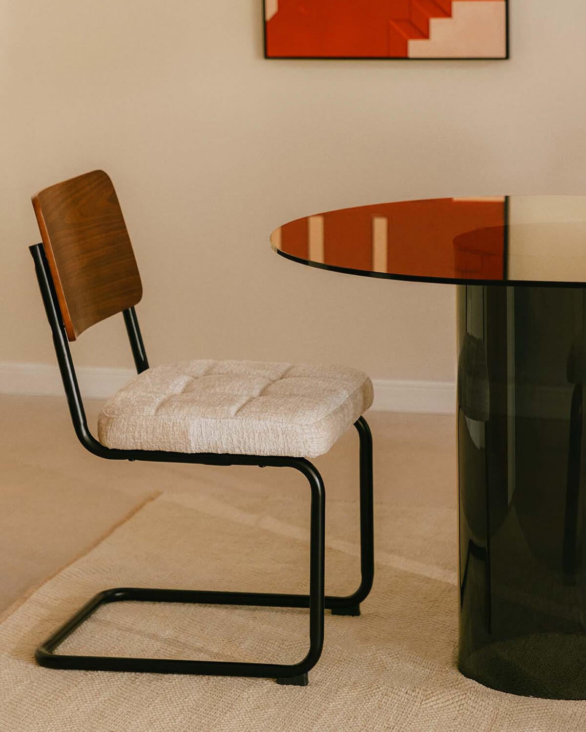 Cuba - Silla de Comedor de Madera y Tela Cuba