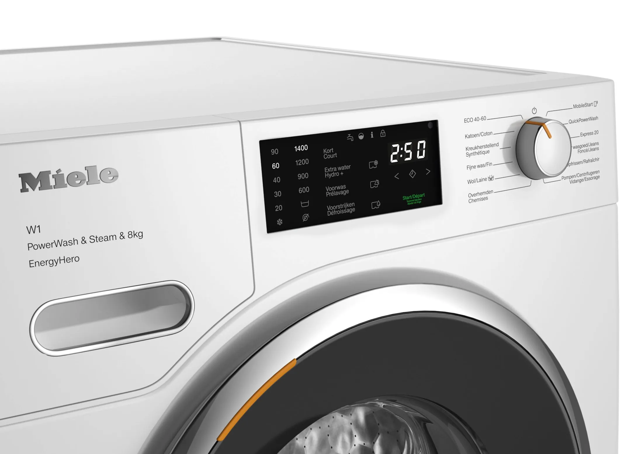 Miele Bundel - Wasmachine WWE380 WCS QuickPowerWash + Droogkast TWD 640 WP EcoSpeed