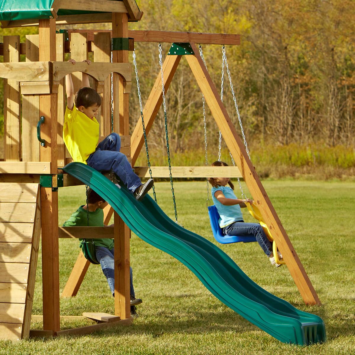 Swing - N - Slide 4 Foot Cool Wave Slide with Lifetime Warranty. Green