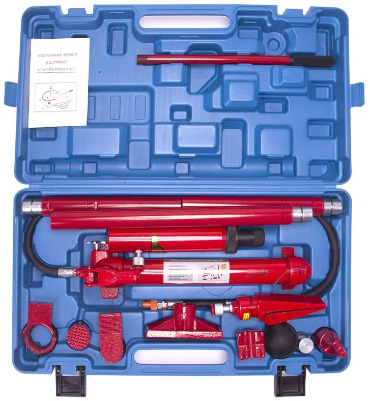 Kit de réparation de cric hydraulique Porta Power 10 tonnes pour atelier automobile : pompe à air, vérin de levage, outil pour châssis de carrosserie, ensemble lourd