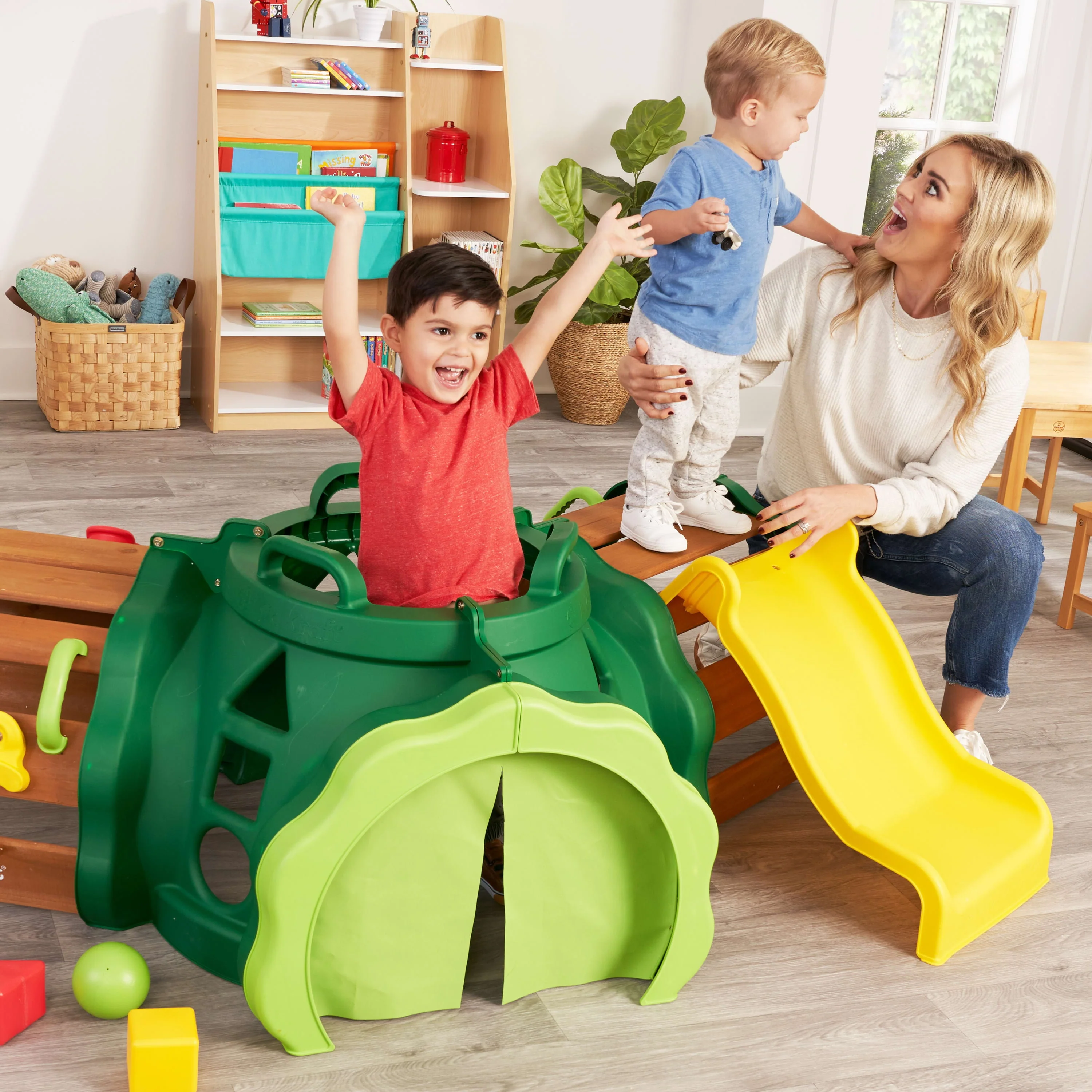 KidKraft Hideout Hollow Toddler Climber with Slide and Peek a Book Flap Image 4