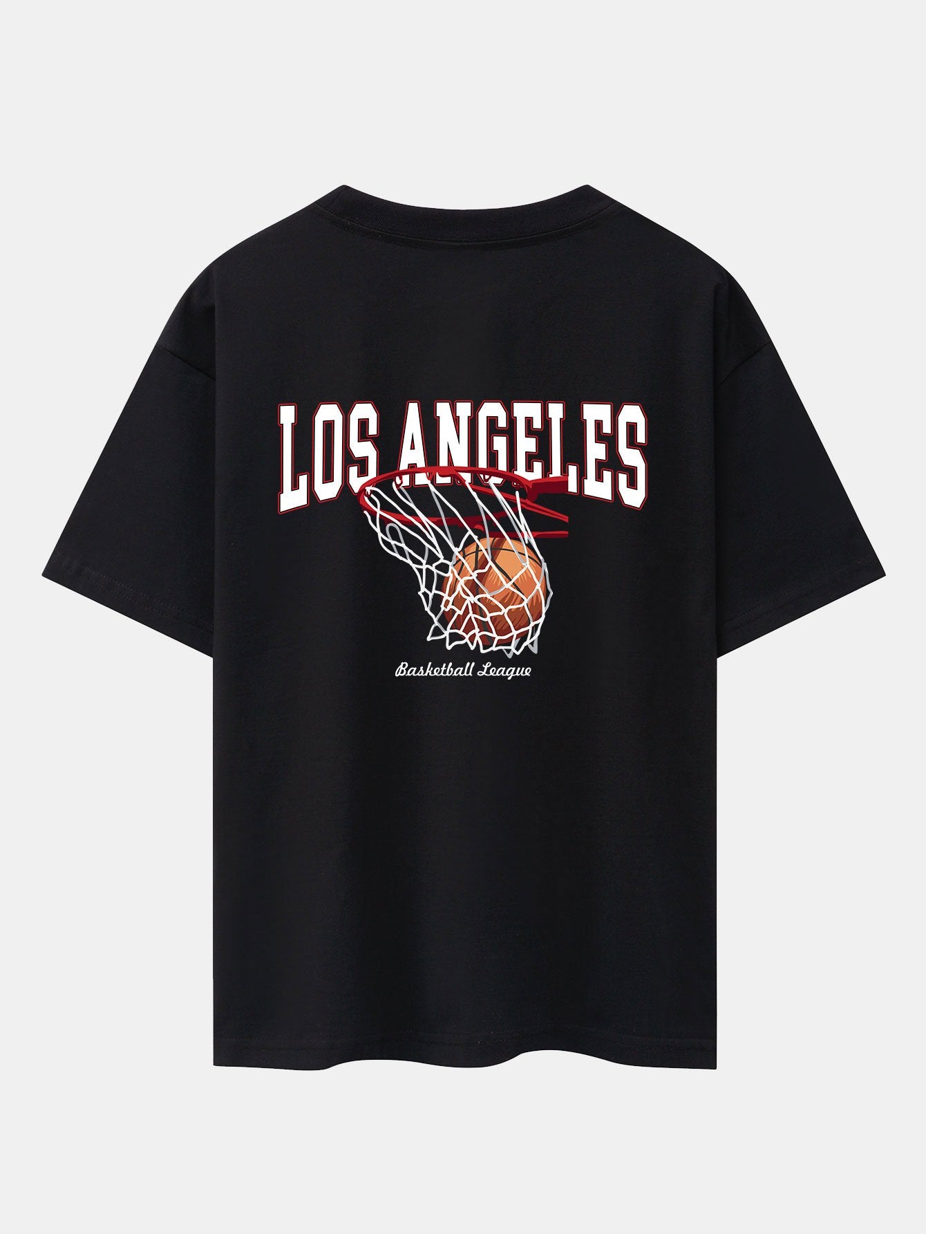 T-shirt oversize épais avec imprimé au dos, motif basketball des Los Angeles