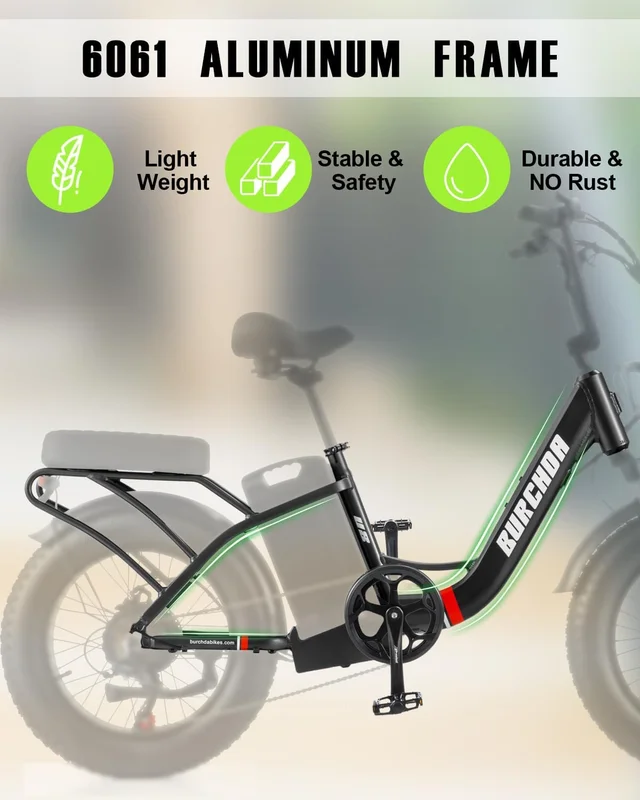 Electric Bike for Adults 20'', 800W UL2849 48V 32AH 110Miles Long Range Ebike up to 30mph Full Suspension E-mountain bike 4.0 Fat Tire Off-road, 2 Seats outdoor Dual Disc Brakes Electric bicycle(Blue) - Image 10