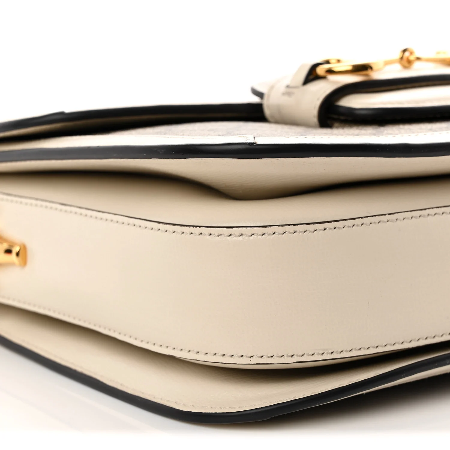 GG Supreme Monogram Horsebit 1955 Shoulder Bag Beige Mystic White