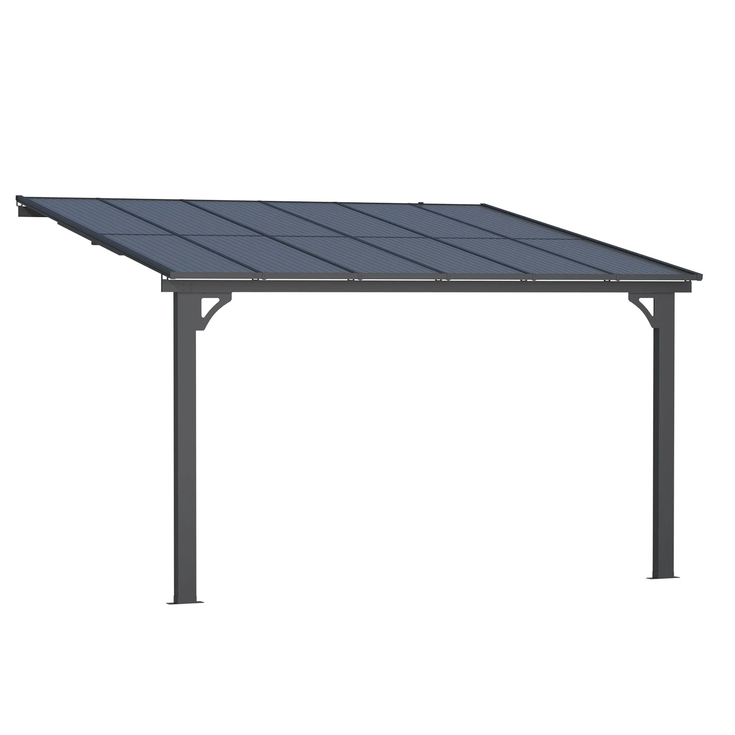 AECOJOY 12'x10' Adjustable Height Wall Mounted Outdoor Gazebos Pergola