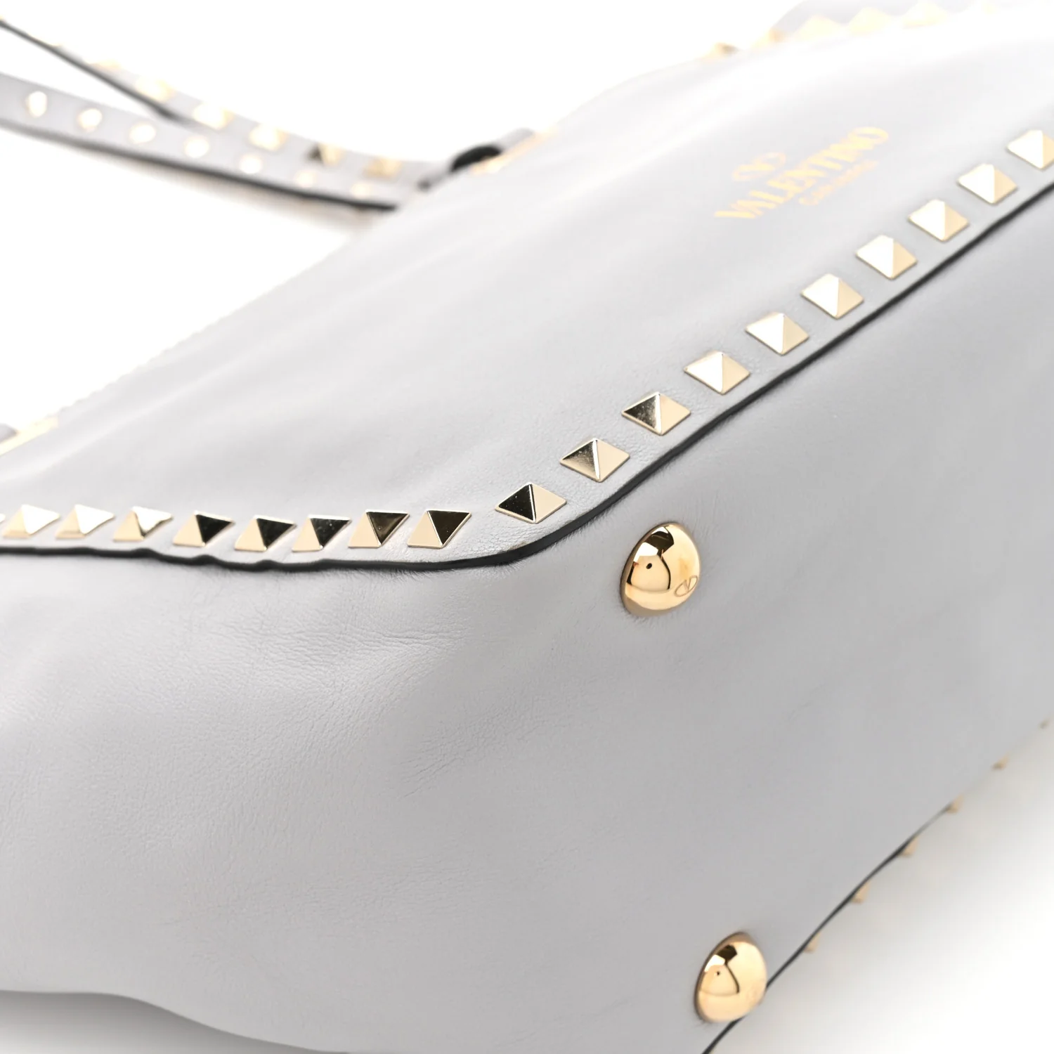 Vitello Small Rockstud Tote Grey