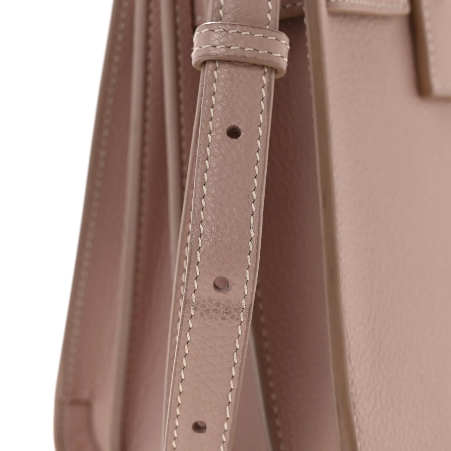 Grained Calfskin Nano Sac De Jour Pale Blush