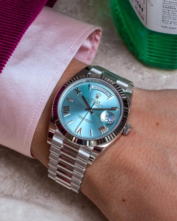 Replica Rolex Day Date 40MM Blue Dial Watch CloneP315013