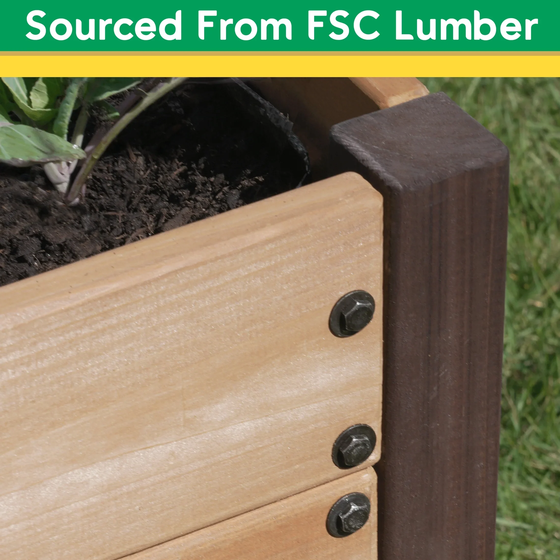 Miracle-Gro Wood 2 x 4 ft. Raised Garden Planter with Shelf
