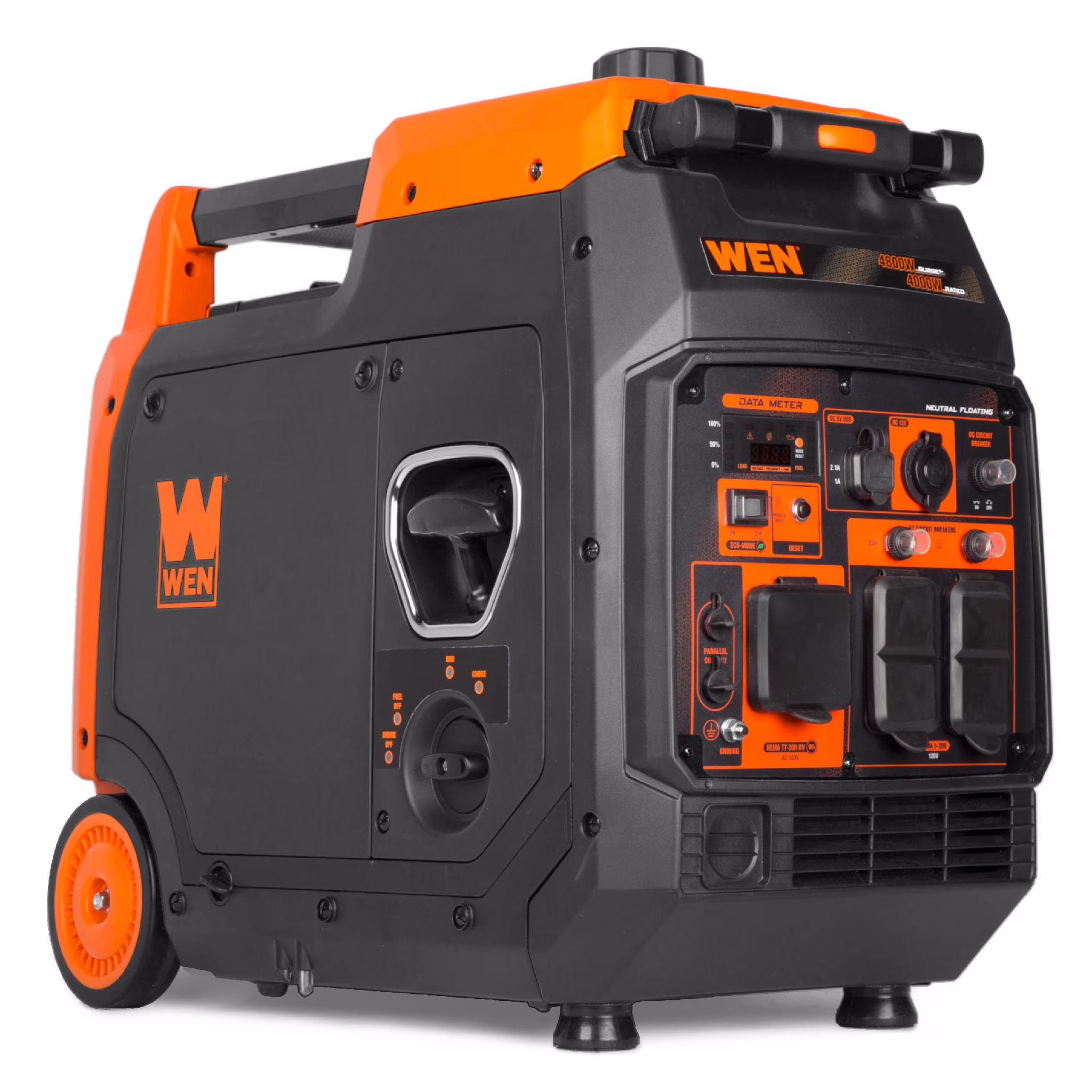 WEN 4800 - Watt Portable Inverter Generator, RV - Ready, Quiet and Lightweight with Fuel Shut Off