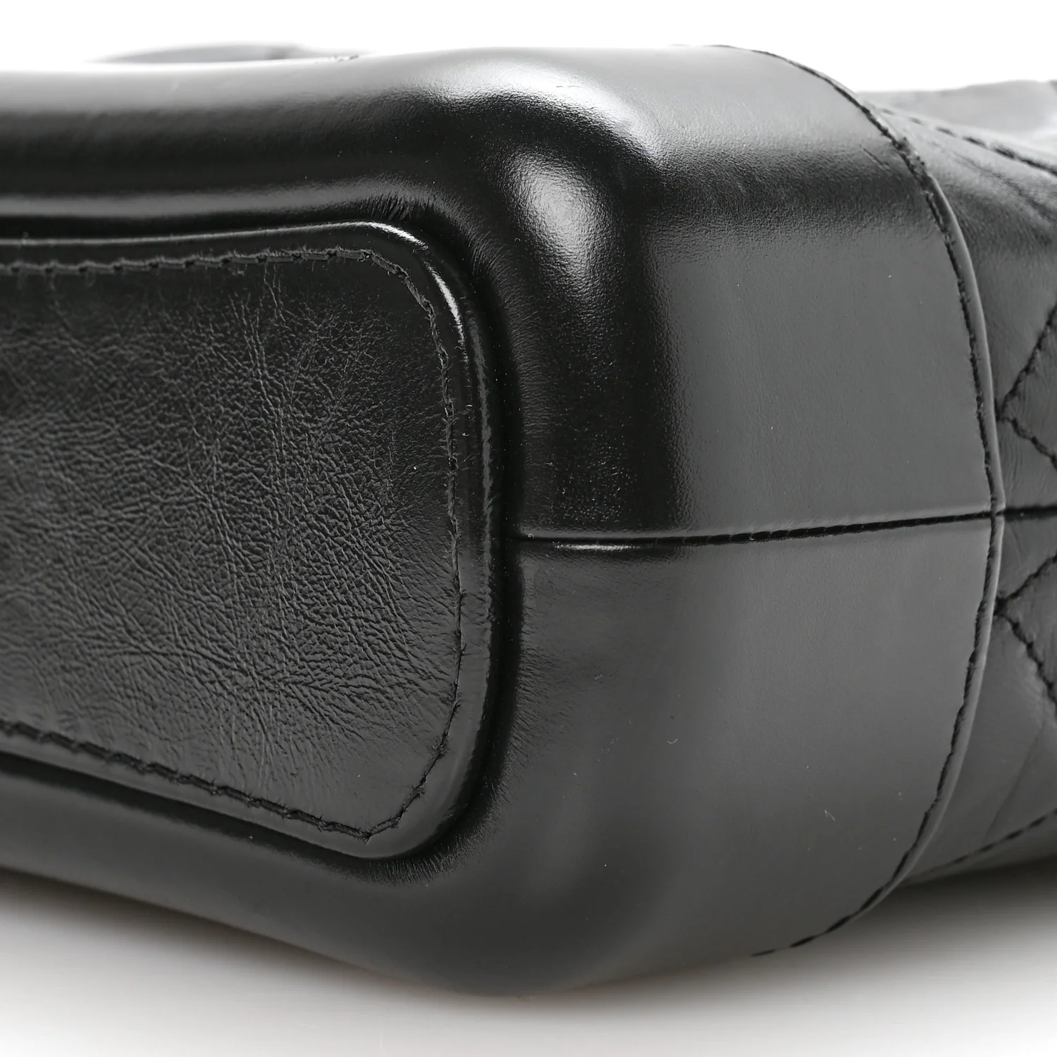 Aged Calfskin Quilted Small Gabrielle Logo Hobo Black