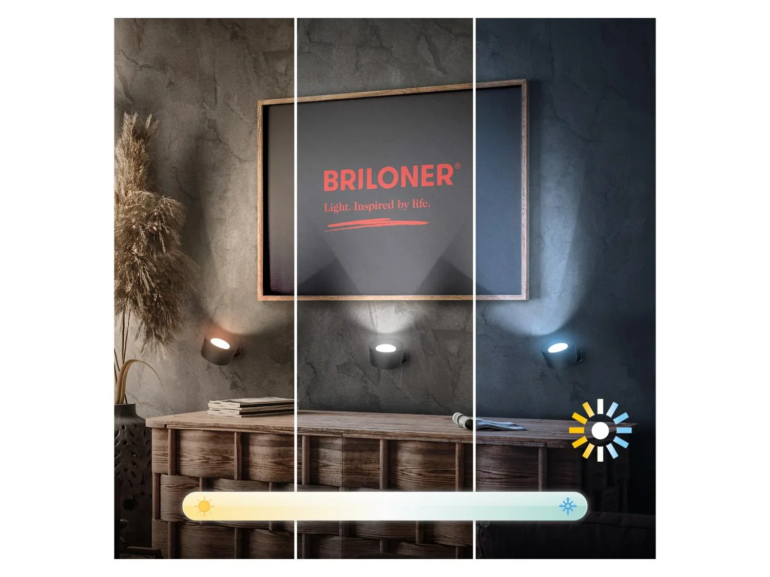 Briloner Lot de 2 appliques murales sans fil