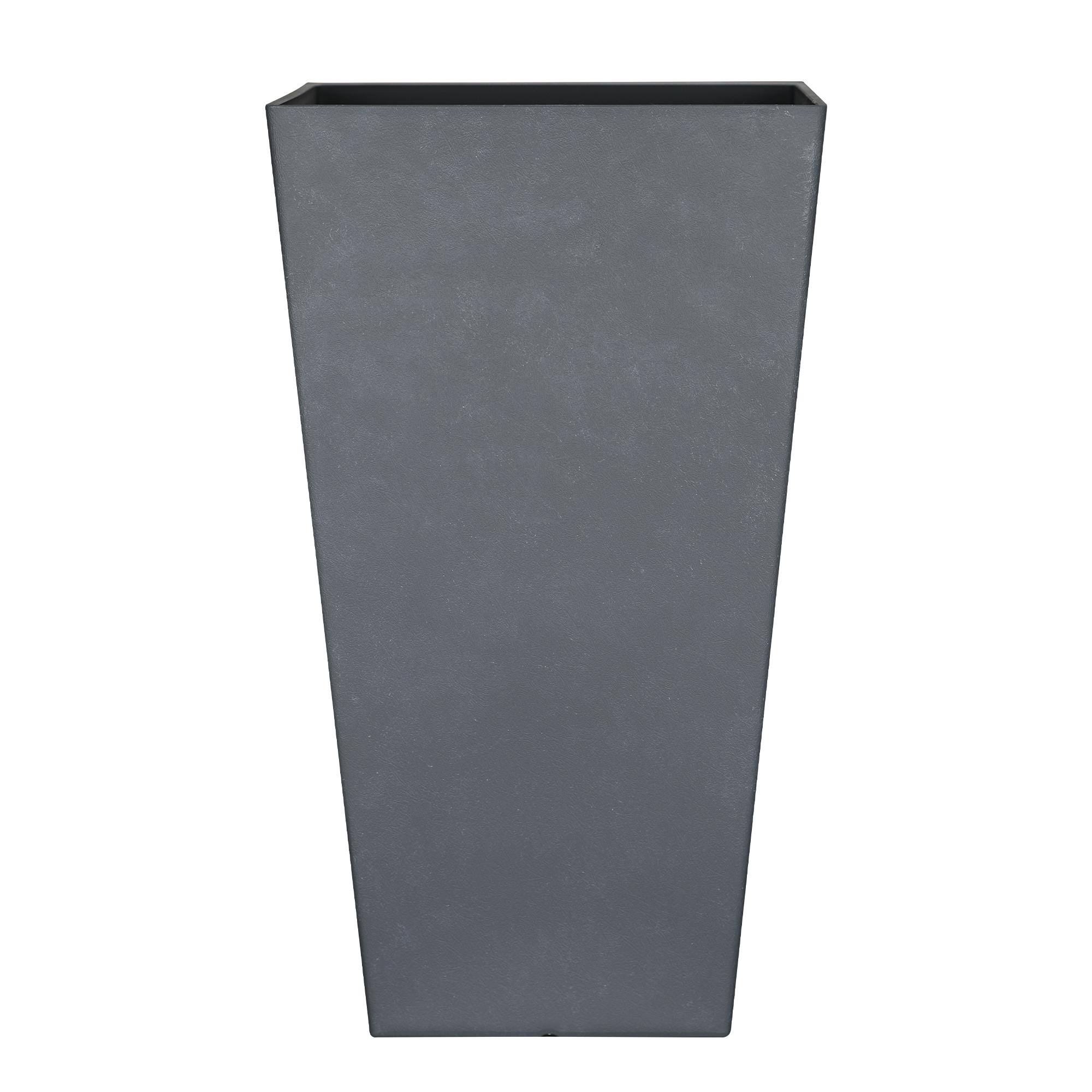 Allen + Roth 11.3-in W x 20.87-in H Gray Resin Contemporary/Modern Indoor/Outdoor Planter | PLG4112TYH