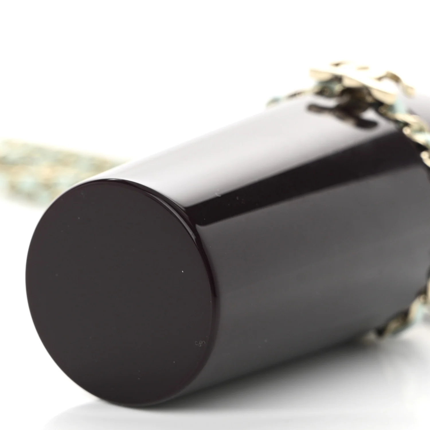 Lucite Lipstick Case On Chain Burgundy Blue