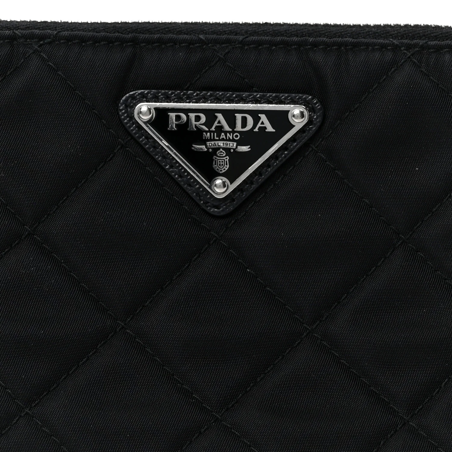 Nylon Tessuto Impuntu Quilted Crossbody Bag Black