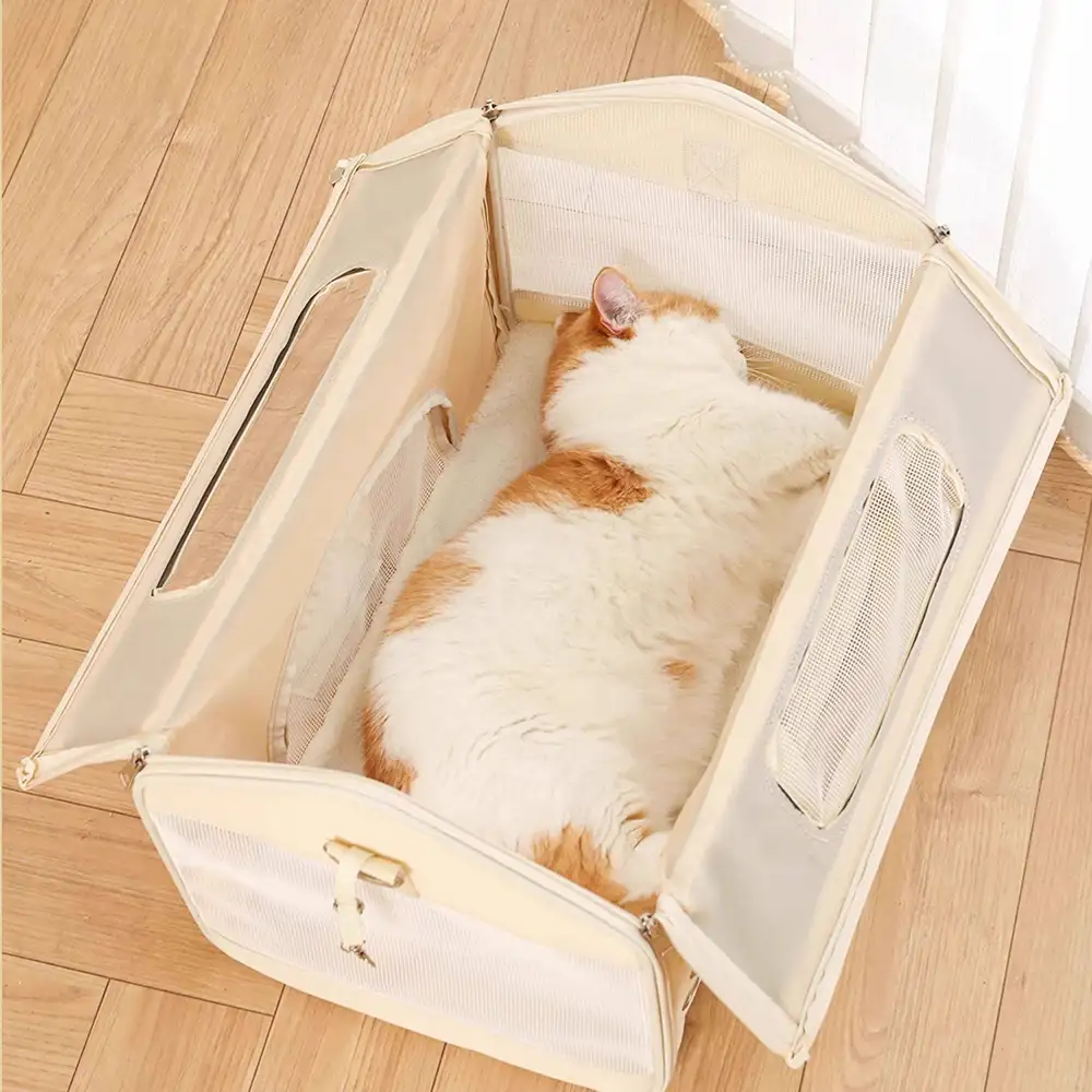 House-Shaped Breathable Foldable Cat Carrier Large Capacity Multi-Functional Pet Carrier Bag