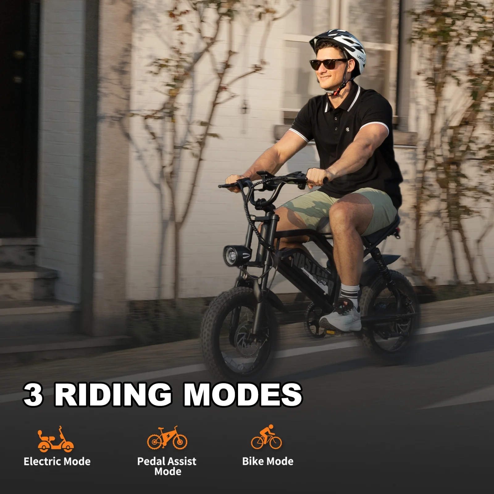 Electric Bike,16" Fat Tire Ebike,500W Motor,48V 12Ah Removable Battery,4x Suspension,38 Miles Pure Electric,55 Miles Pedal - Image 3