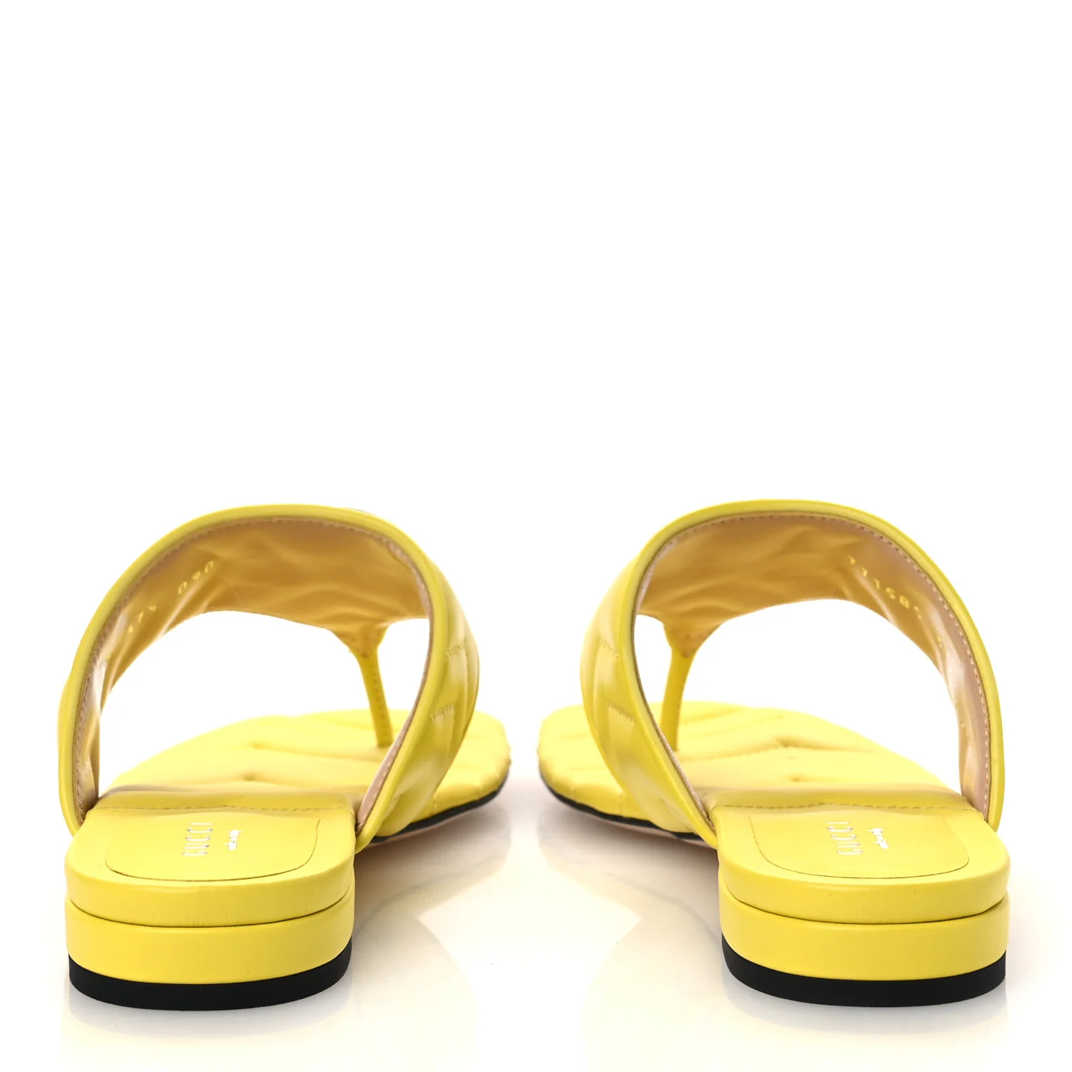 Nappa Charlotte Double G Marmont Thong Sandals 37.5 Acid Lime
