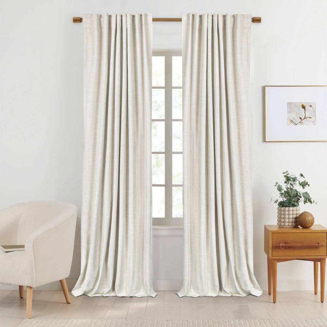 Graciella Thermal Insulated Blackout Curtains, Back Tab/Rod Pocket Bedroom Drapes (Set of 2) Gracie Oaks Curtain Color: Cream, Size per Panel: 50