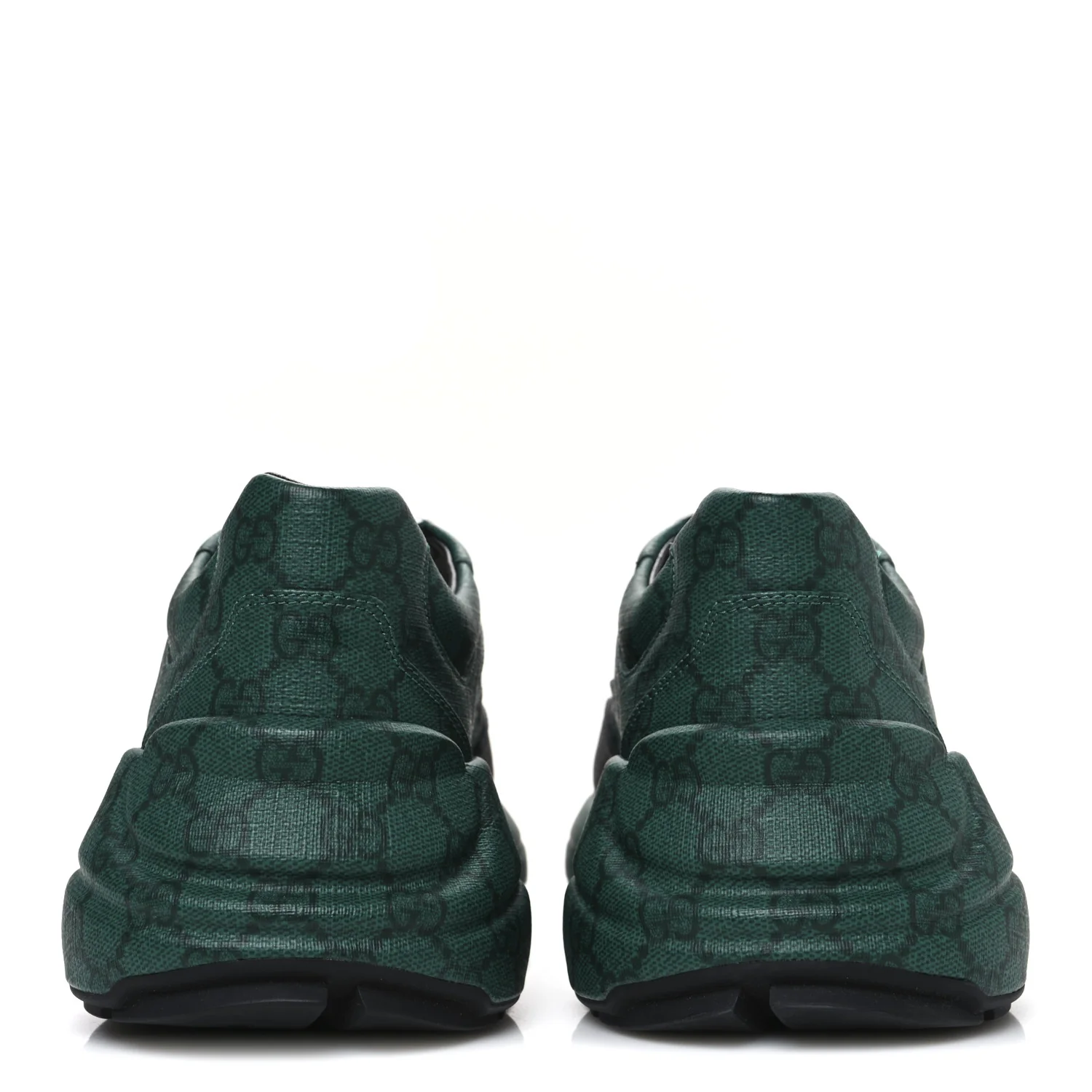 GG Supreme Monogram Mens Rhyton Sneakers 8.5 Black Green