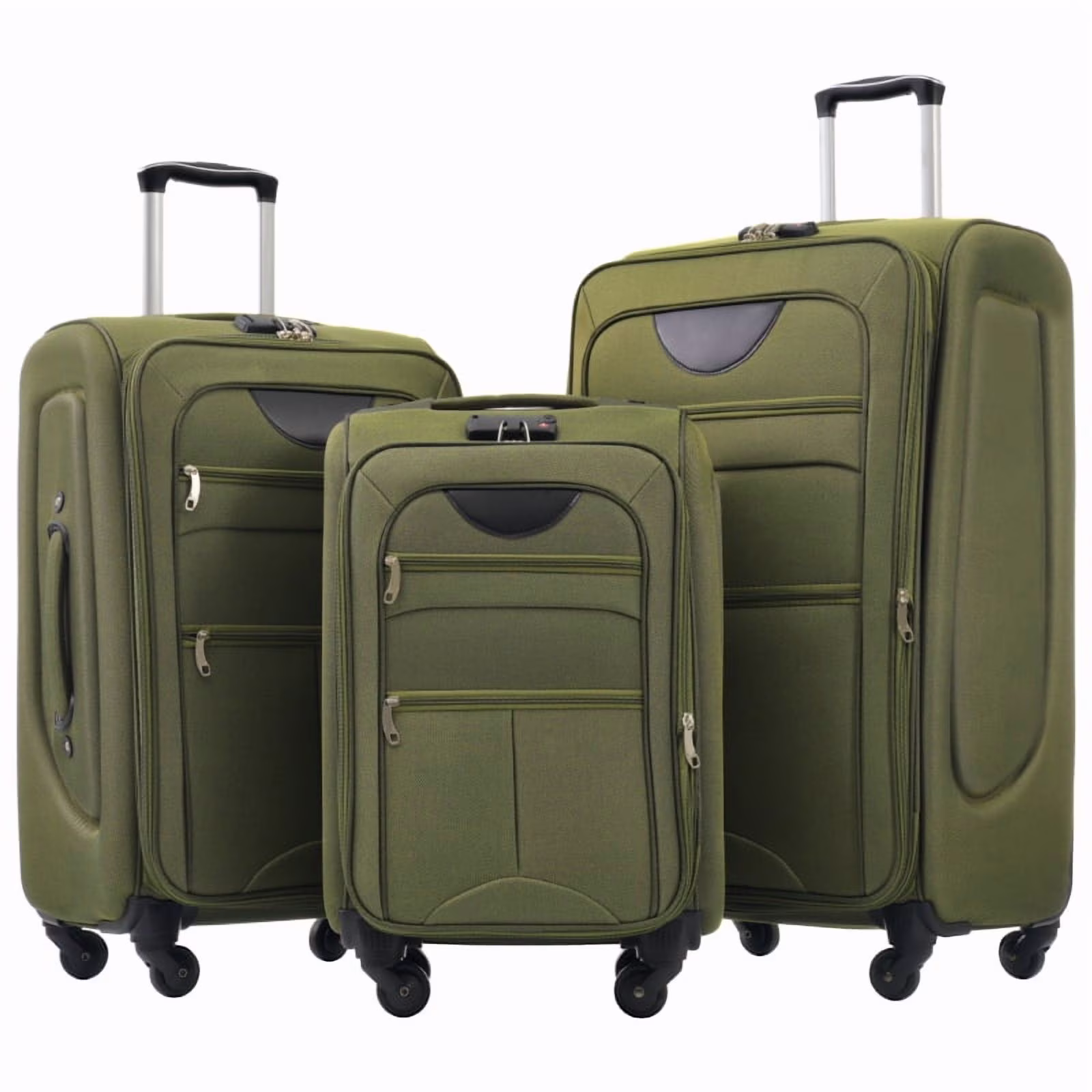 Softside Luggage Expandable 3 Piece Set Suitcase Upright Spinner Softshell Lightweight Luggage Travel Set(Purple + Polyester) - Image 7