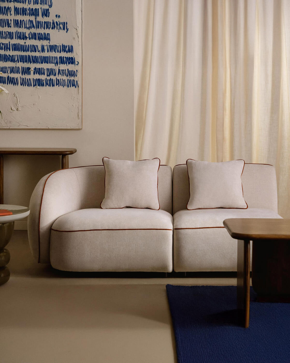 Ilham - Sofá Modular 2 Piezas Esquinero con Sillón de Tela Ilham