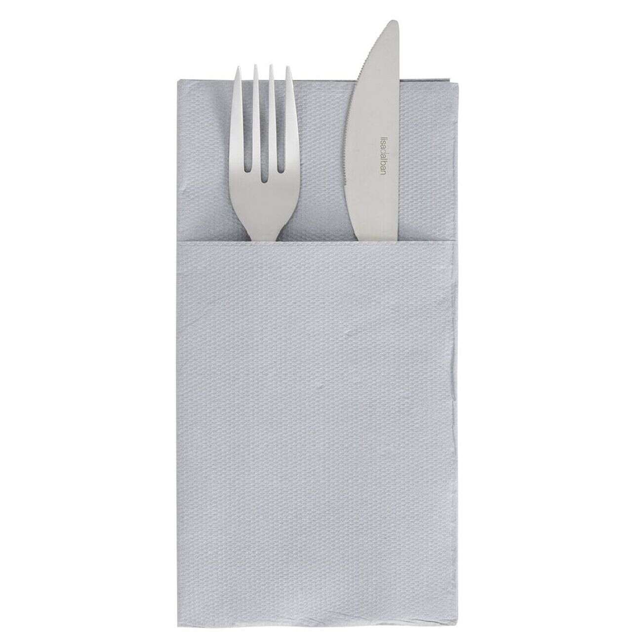 Serviette range couverts 40cm gris x20