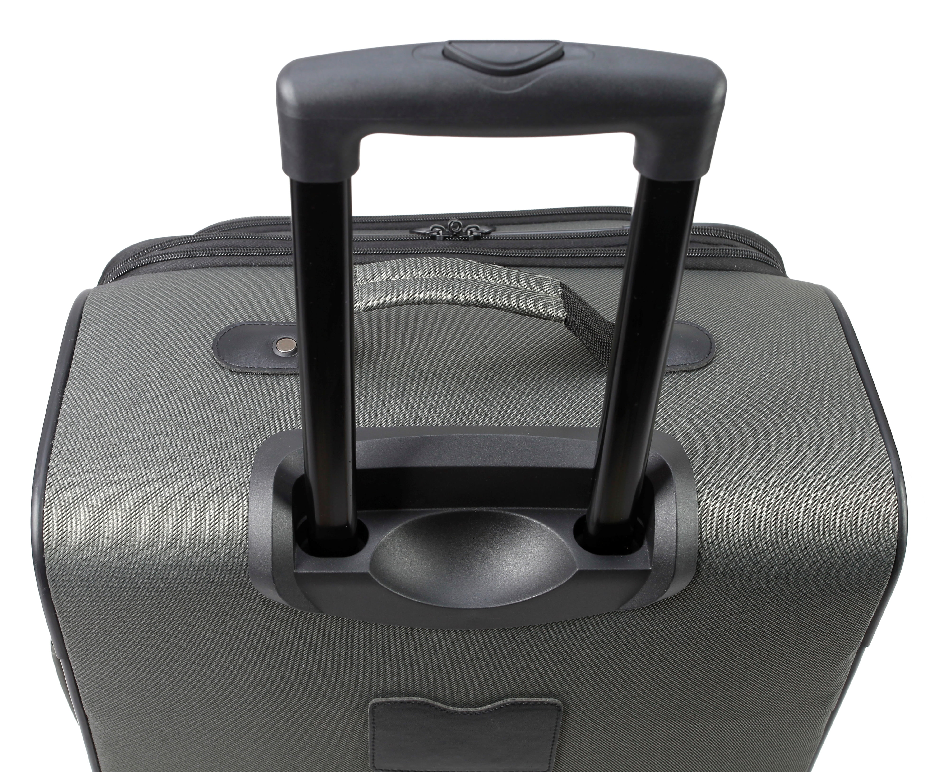 Protege 5 Piece Spinner Luggage Set, Includes 28 in Checked, 24 in Checked Bags, 20 in Carry - on, 15 in Boarding Tote and Matching Utility Bag, All Ages, Grey