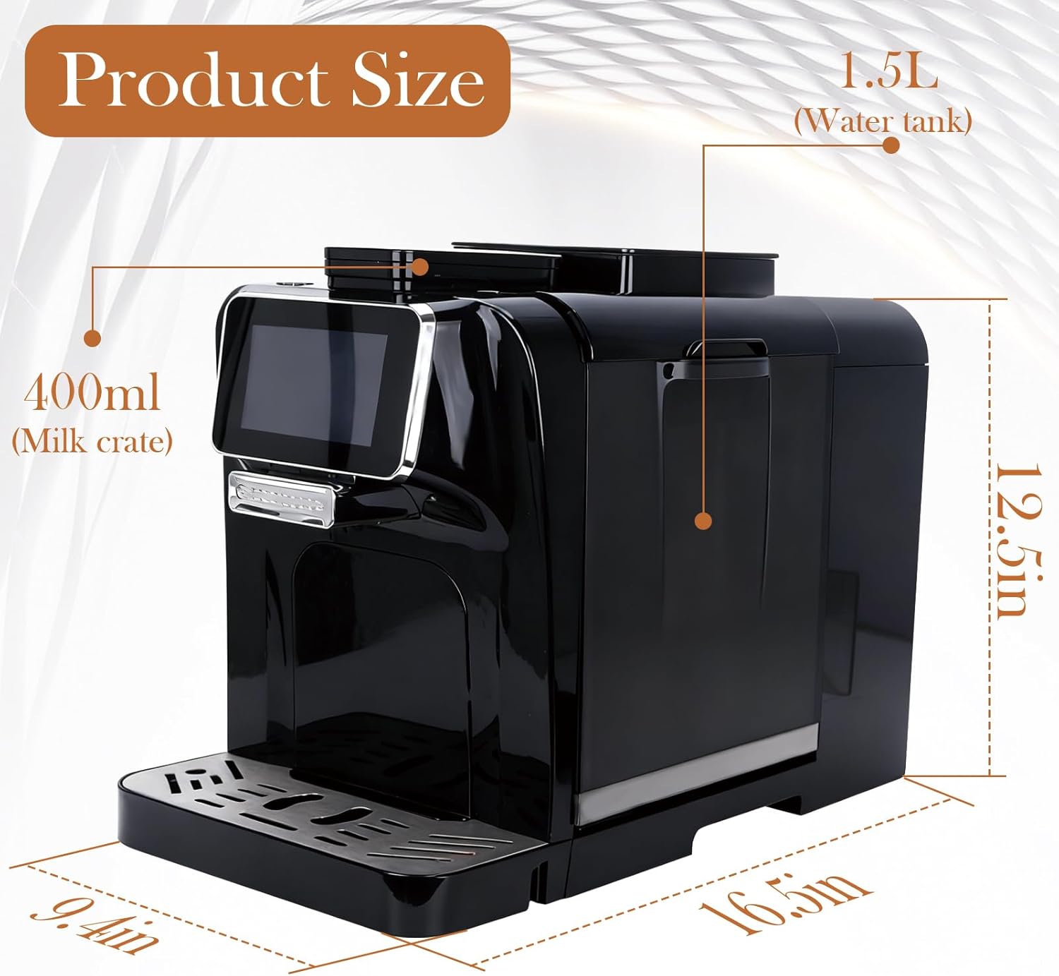Fully Automatic Espresso Coffee Machine with Milk Cooler 4.3