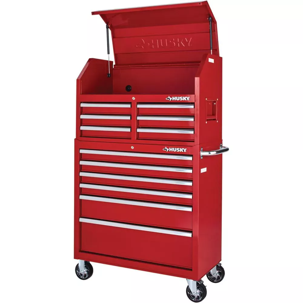 Coffre à outils et armoire combinés à 12 tiroirs de 91 cm (36 po) en rouge brillant