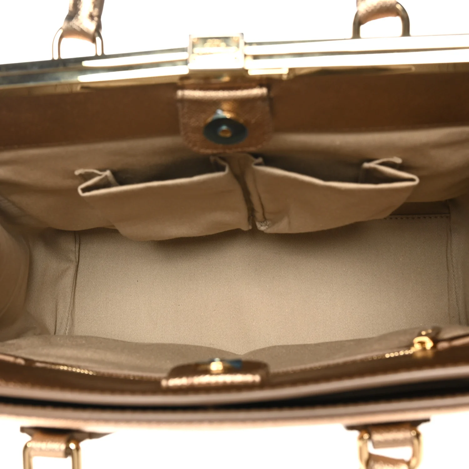 Metallic Dauphine Medium Frame Tote Gold