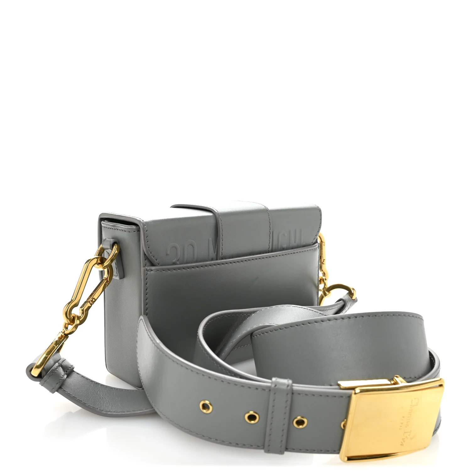 Box Calfskin 30 Montaigne Box Bag Gray