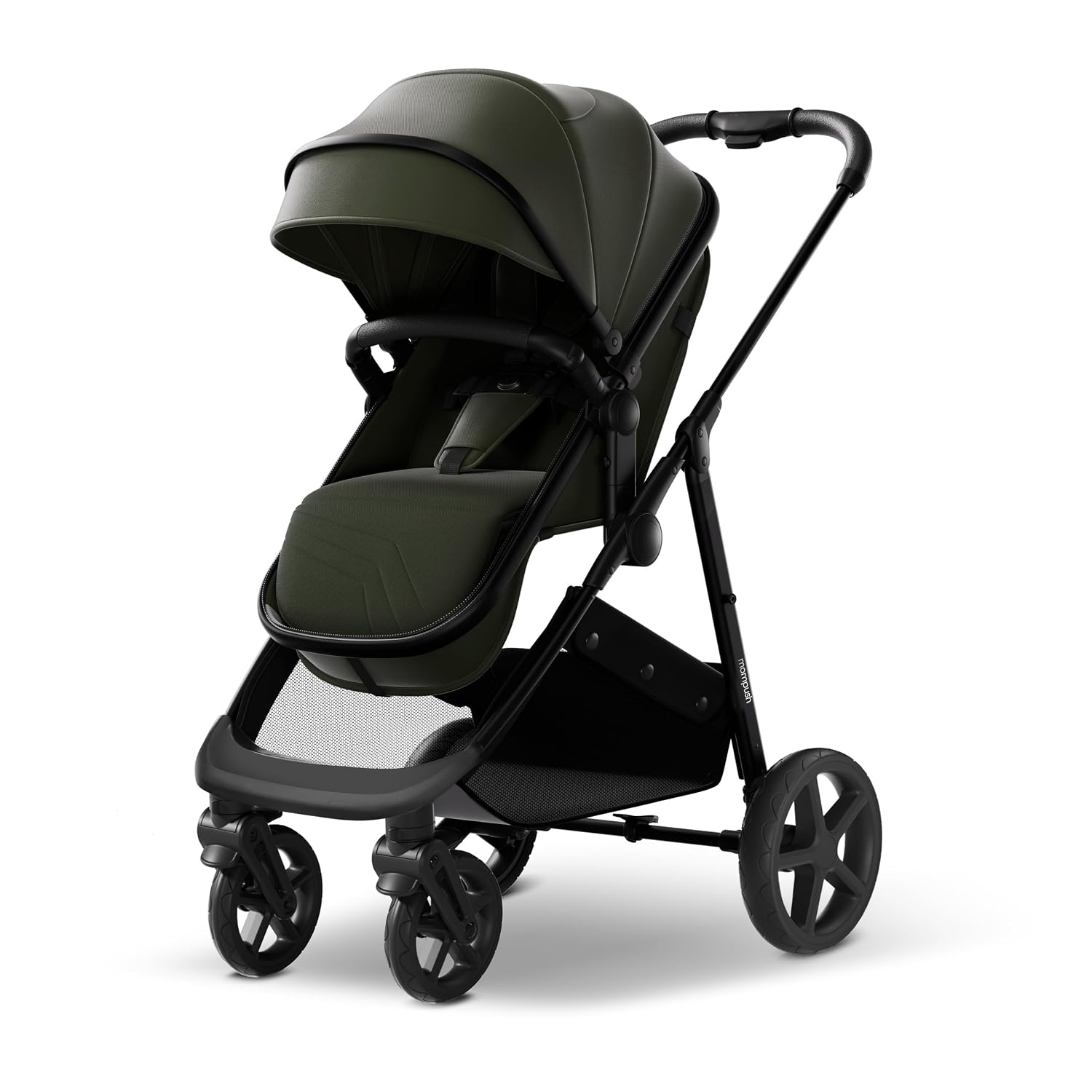 Mompush Wiz 2-in-1 Bassinet Stroller Reversible Seat, One-Hand Fold, Sage