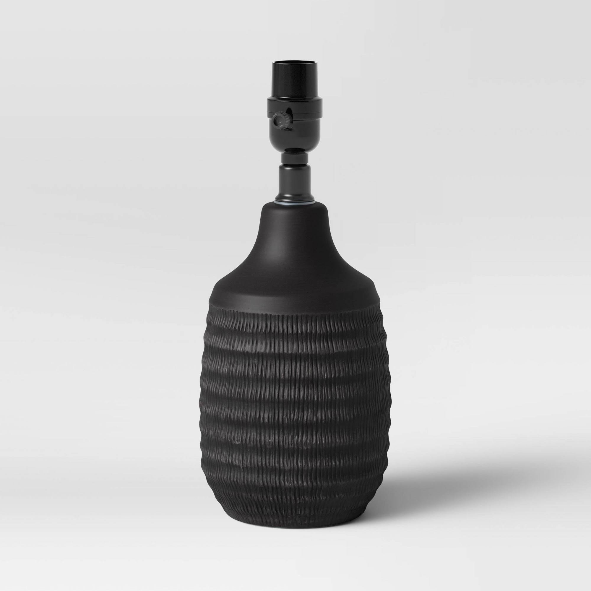Small Textured Ceramic Lamp Base Black - Threshold