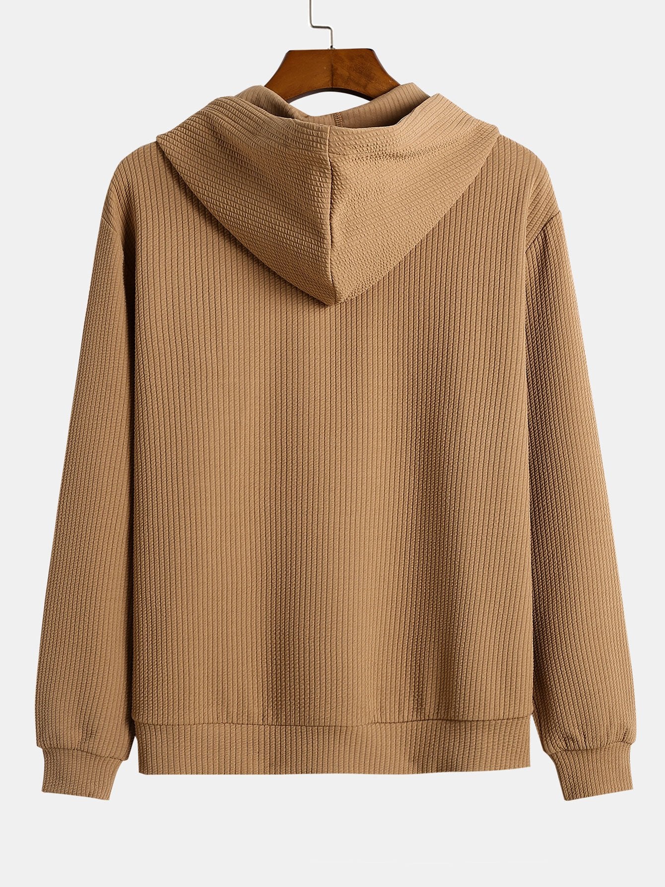 Sweat à capuche côtelé basique