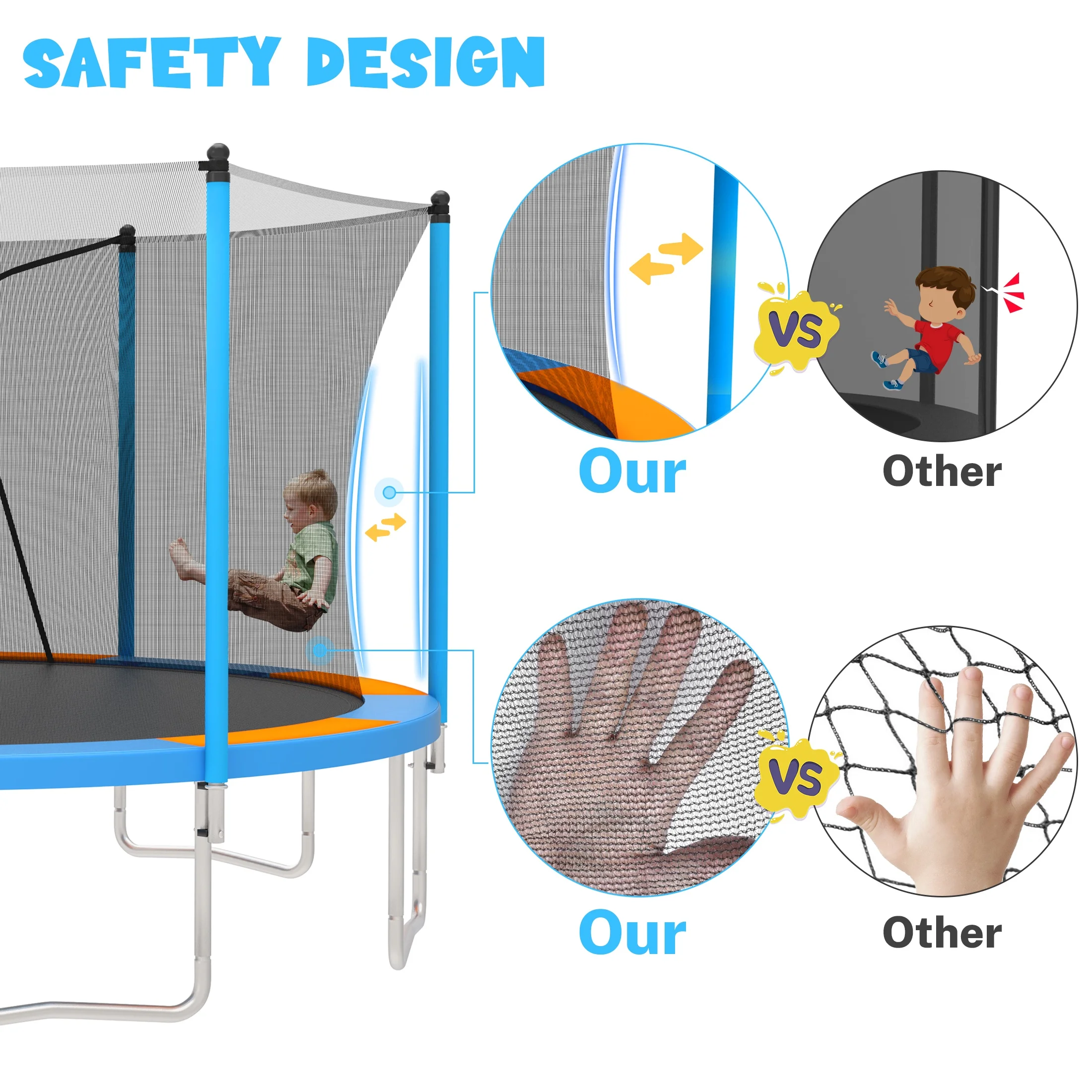 14Ft Trampoline for Kids and Adults, Outdoor Trampoline with Basketball Hoop, Upgrade Heavy Duty Trampoline with Enclosure Net Ladder for Backyard Patio Garden(Green) - Image 3