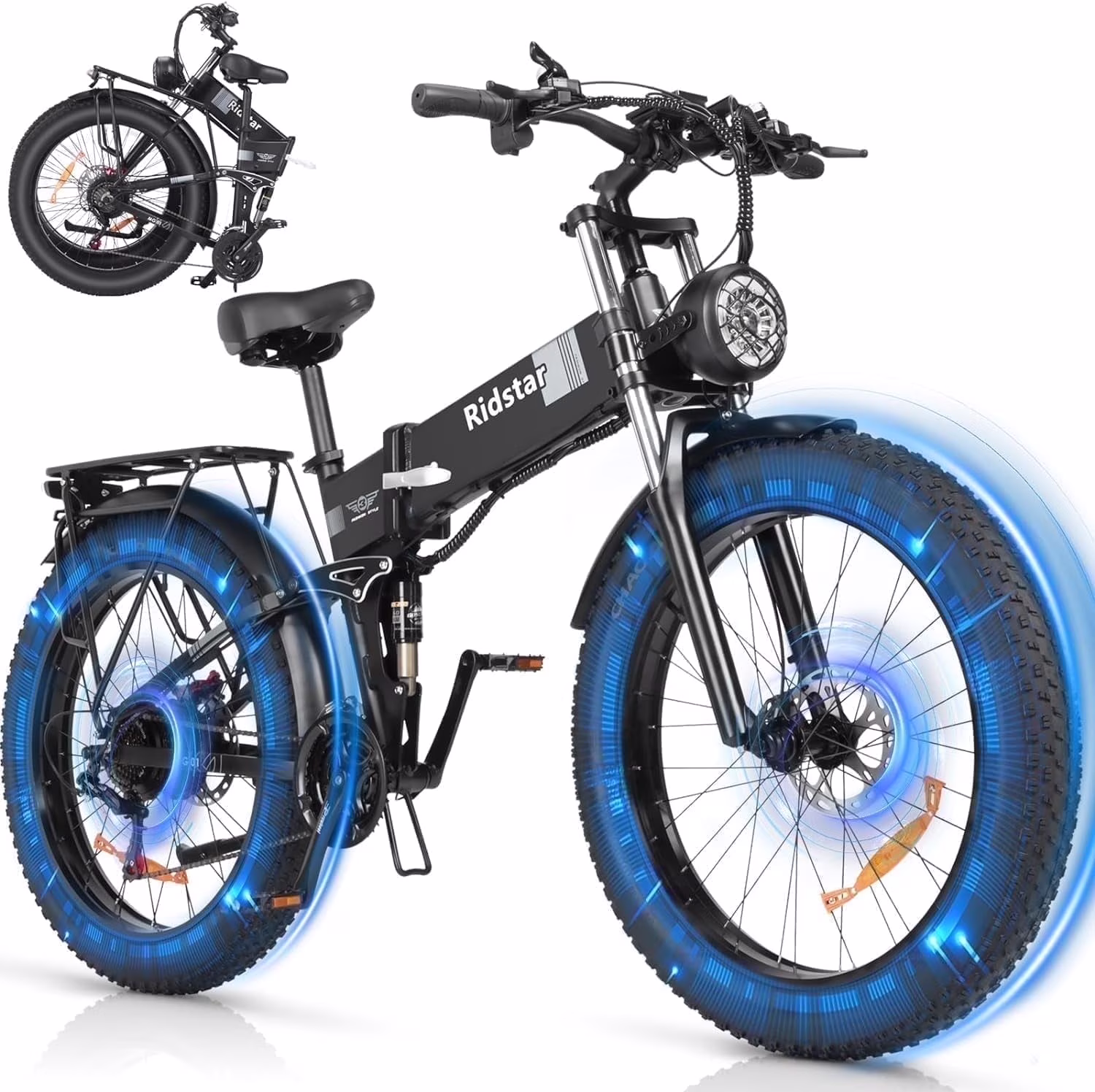 Dual Motor PEAK 3000W Electric Bike for Adults,31mph 48V 23Ah Electric Bicycle,26" Fat Tire Mountain Bike UL2849(PEAK 300W-48V 23AH-31MPH) - Image 5