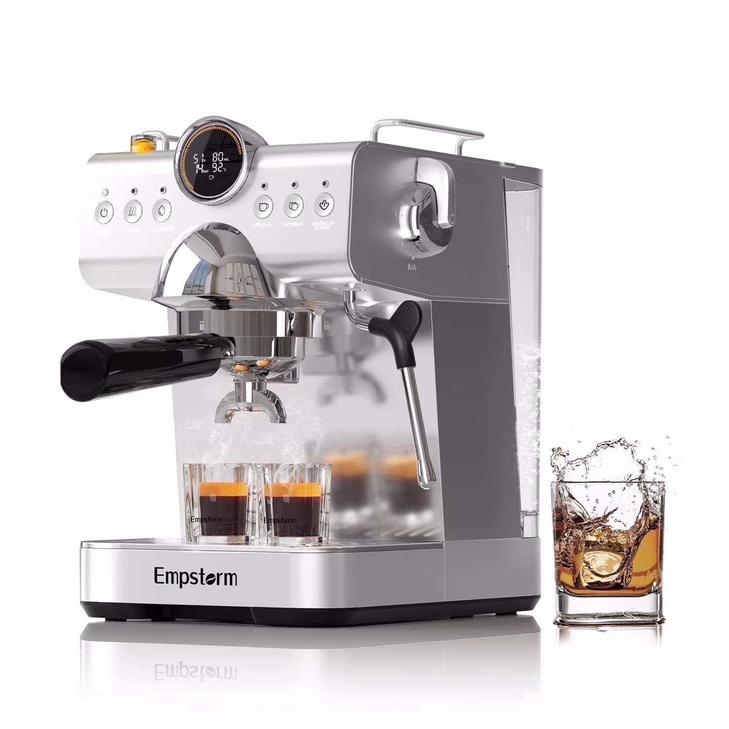 Empstorm 20 Bar Espresso Machine, Hot and Iced Coffee Machine with Cold Brew, Espresso Maker with Milk Frother, with 51 oz Water Tank, for Latte, Cappuccino, Cold Brew
