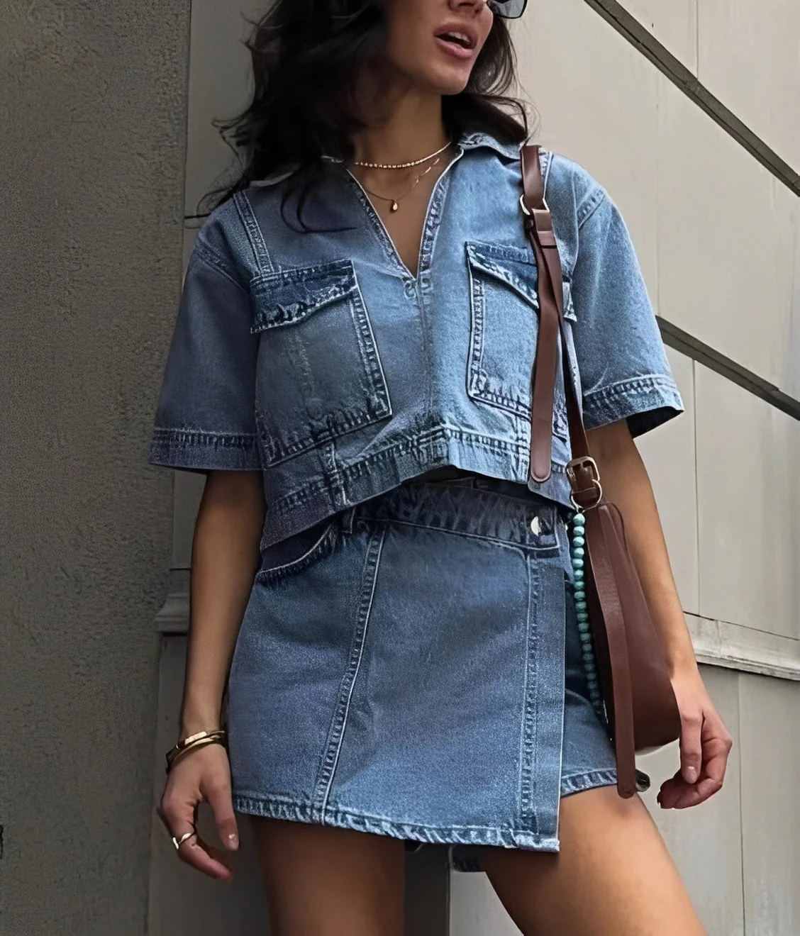 Tilly - Ensemble Haut et Jupe en Jean
