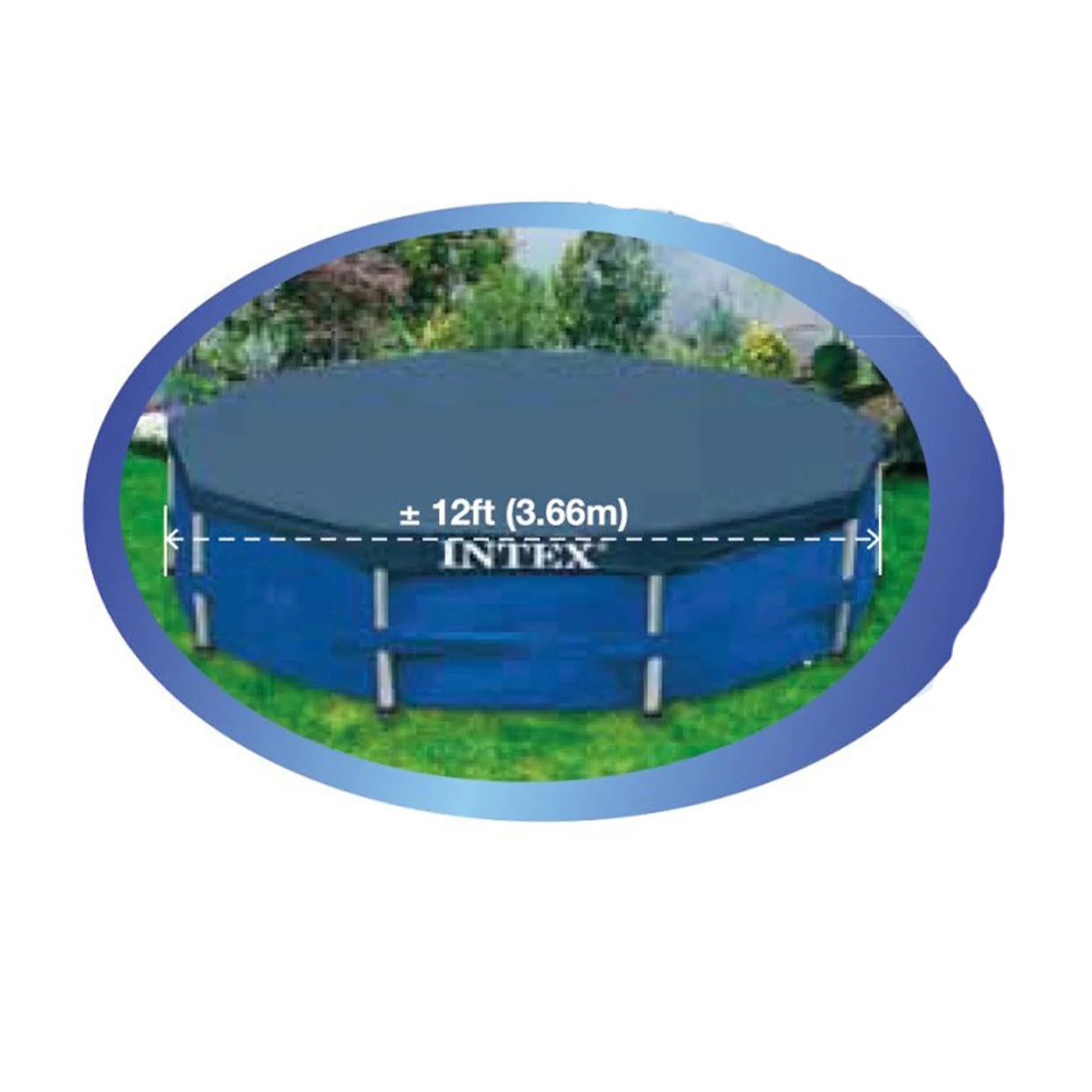 INTEX Round Metal Frame 8ft x 20in Above Ground Swimming Pool Set, Blue