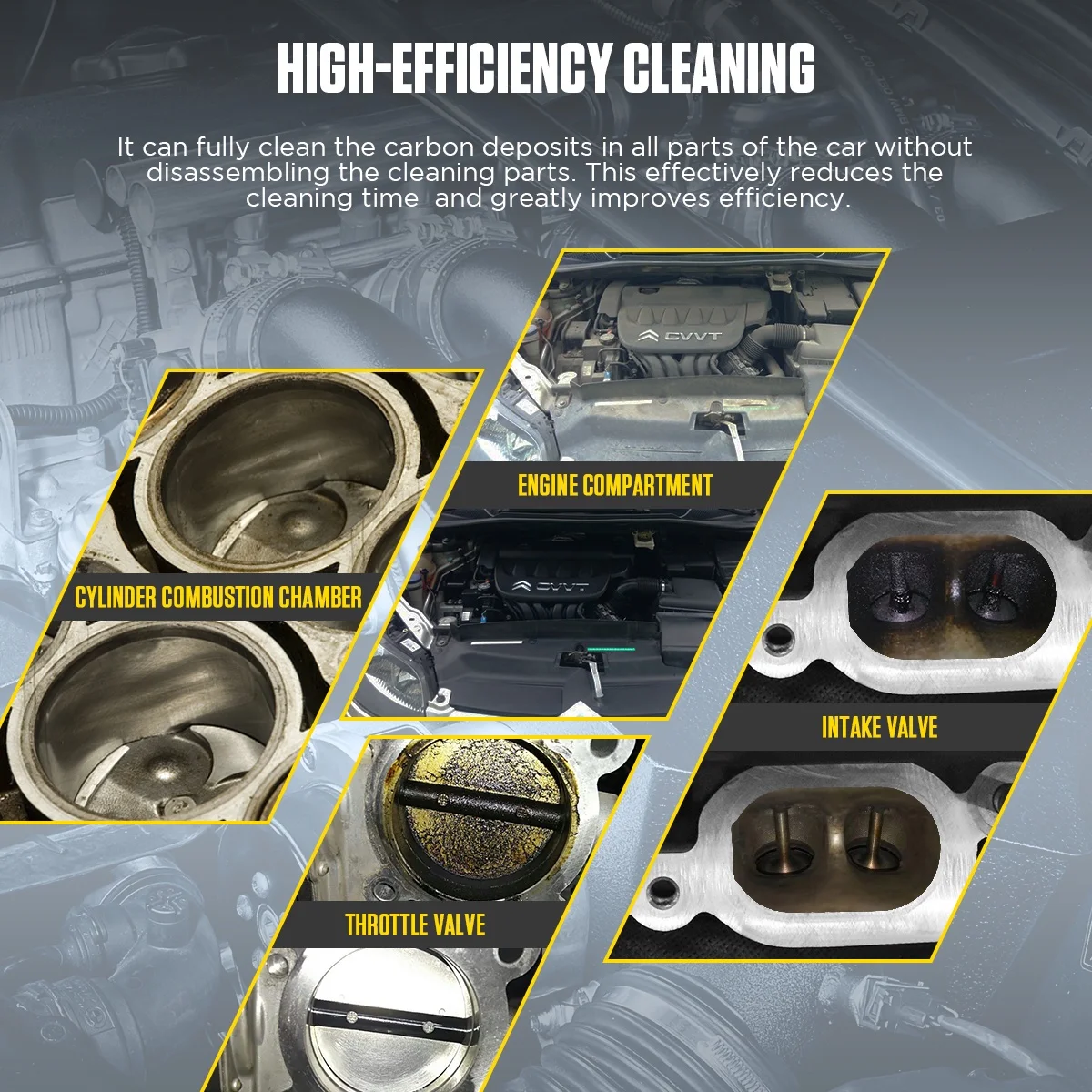 Automotive Dry Ice Cleaning Machine Car Engine Throttle Carbon Deposit Cleaner Exhaust Pipe Pressure Washer 110V/220V Dry Ice Blasting Clean Machine for All Cars, HTS705(HTS705) - Image 6