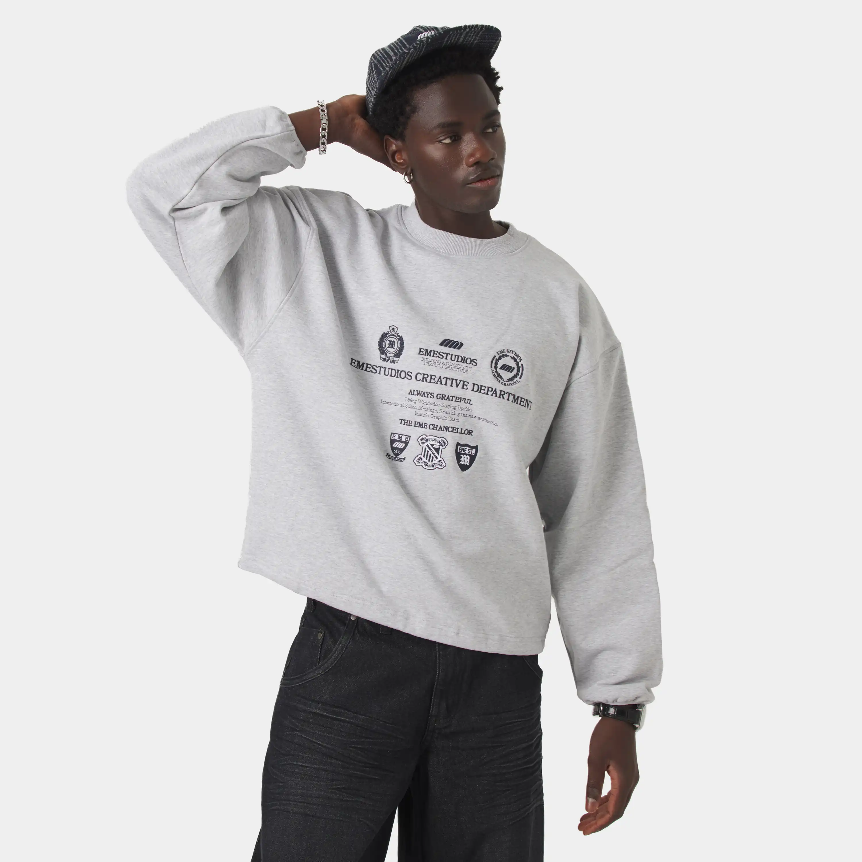 Chancellor Heather Grey Oversized Crewneck