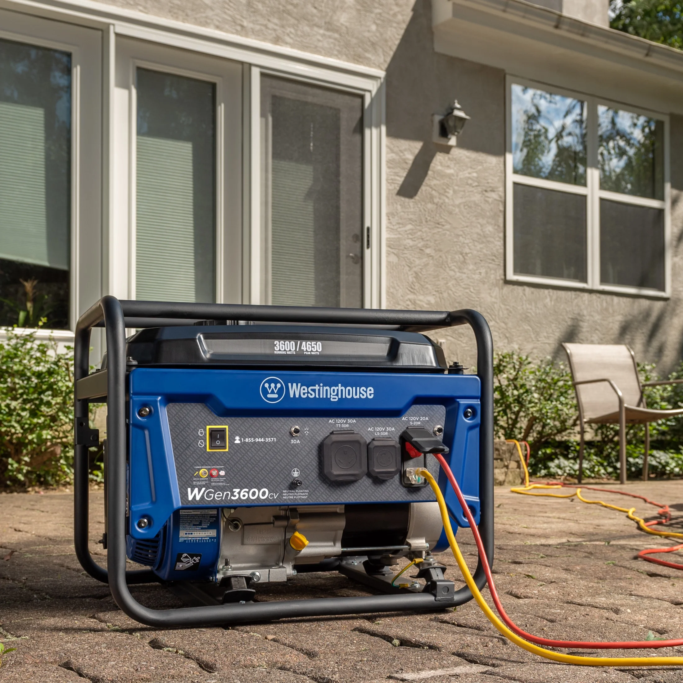4650 Peak Watt Portable Gas Powered Generator, Recoil Start, RV Ready Outlet, CO Sensor - Image 2